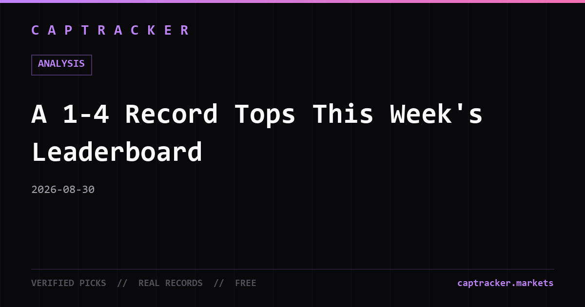 A 1-4 Record Tops This Week's Leaderboard