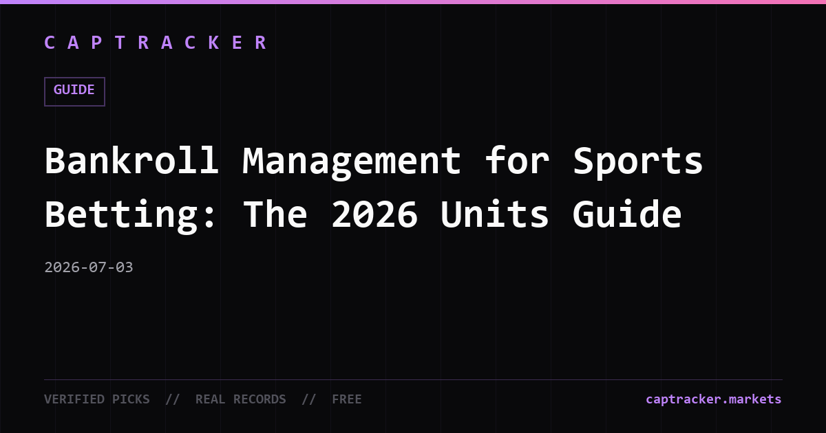 Bankroll Management for Sports Betting: The 2026 Units Guide