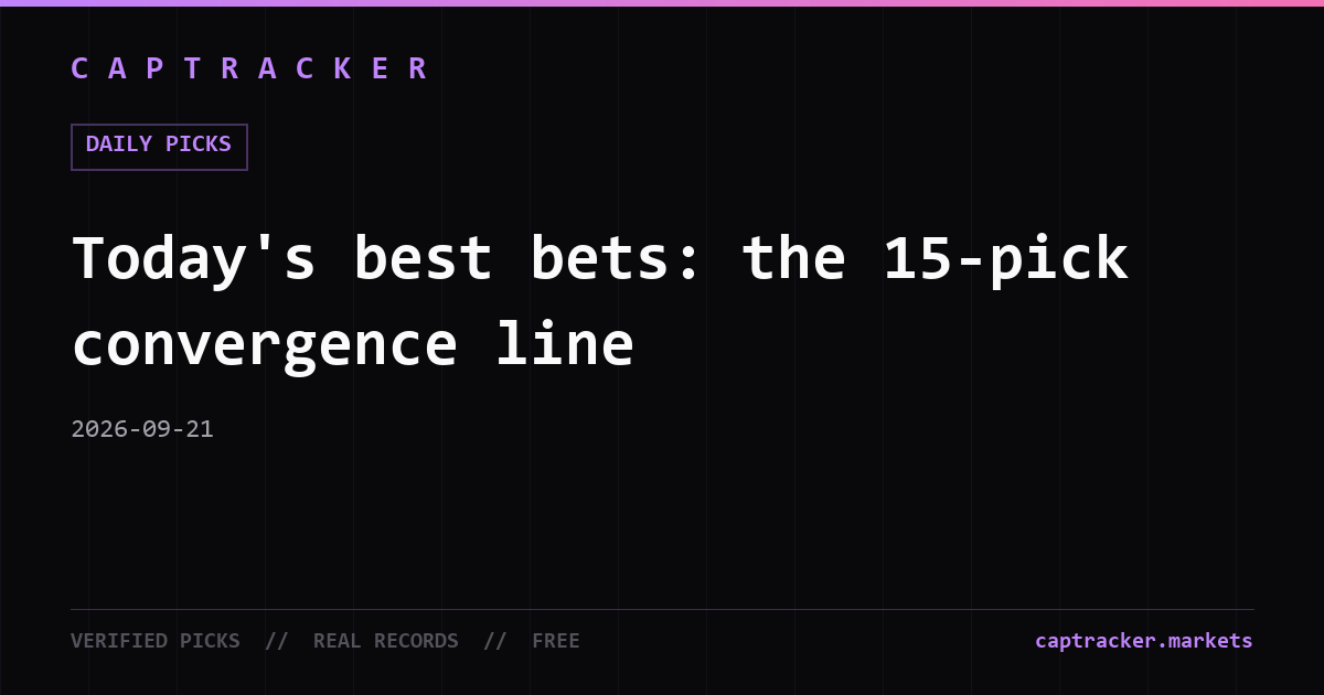 Today's best bets: the 15-pick convergence line