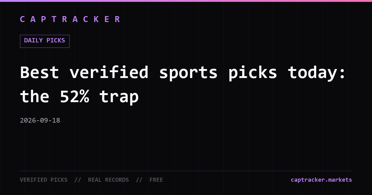 Best verified sports picks today: the 52% trap