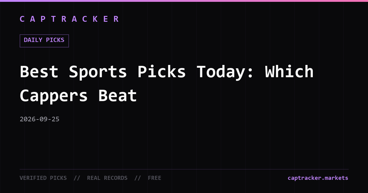 Best Sports Picks Today: Which Cappers Beat