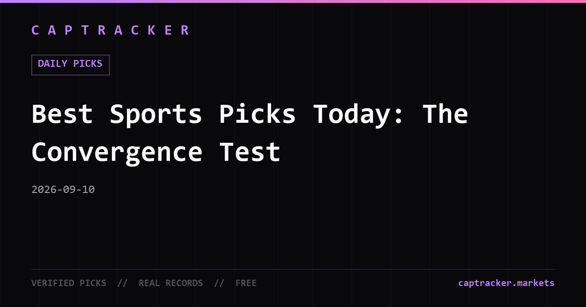 Best Sports Picks Today: The Convergence Test