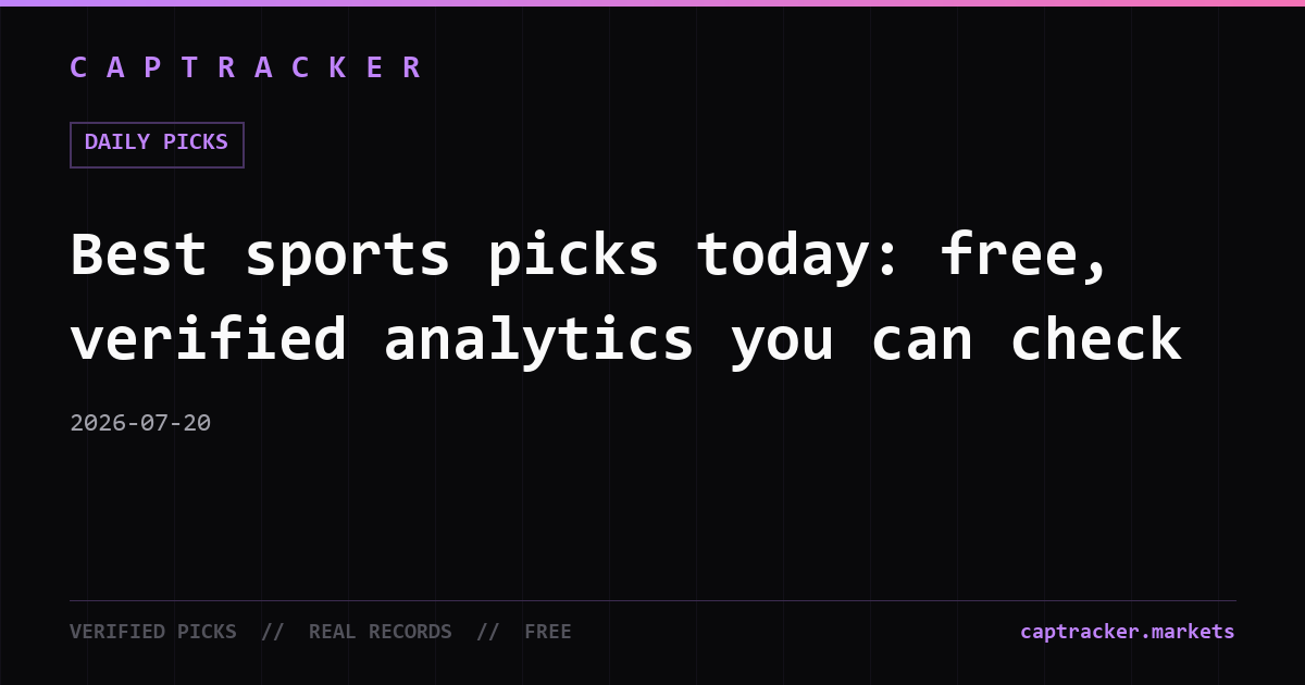 Best sports picks today: free, verified analytics you can check