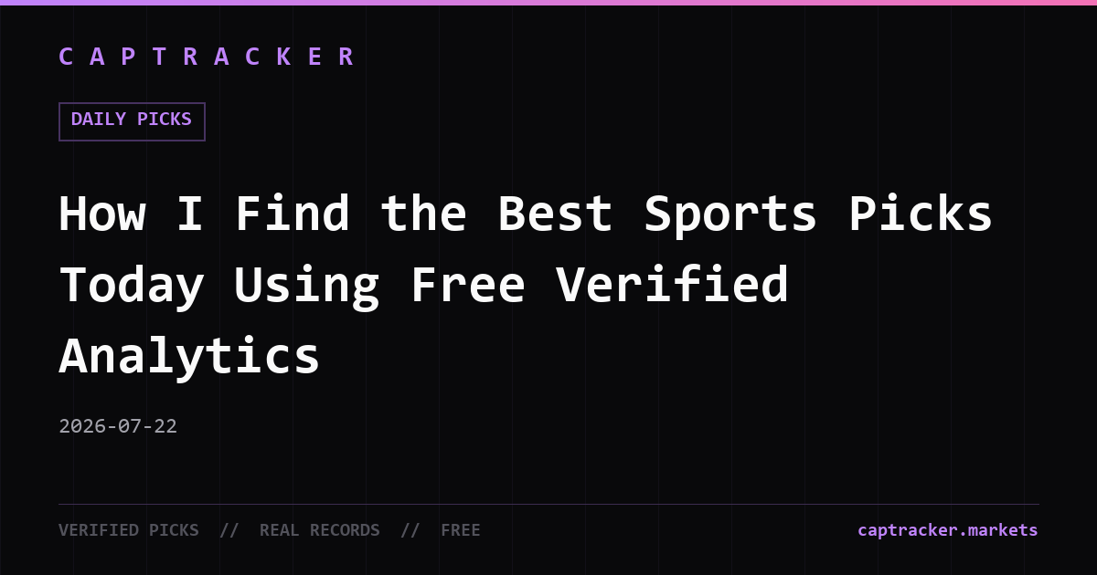 How I Find the Best Sports Picks Today Using Free Verified Analytics