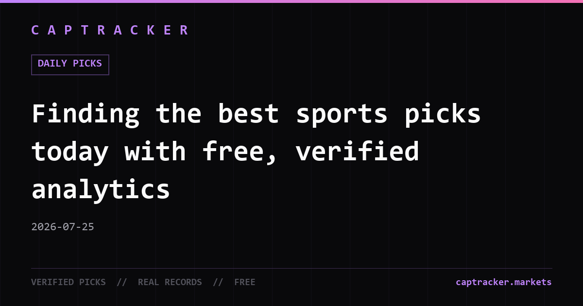 Finding the best sports picks today with free, verified analytics