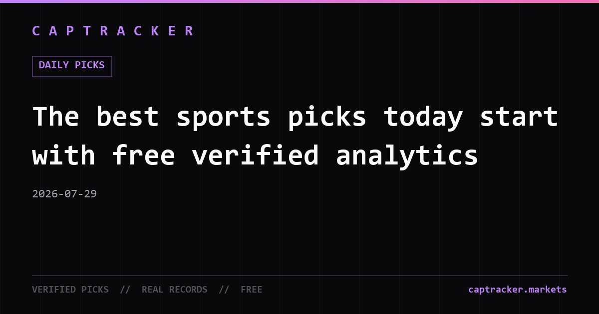 The best sports picks today start with free verified analytics