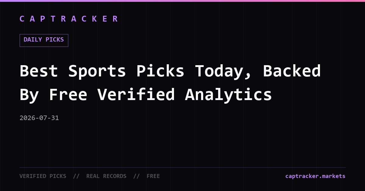 Best Sports Picks Today, Backed By Free Verified Analytics