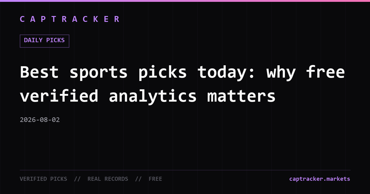 Best sports picks today: why free verified analytics matters