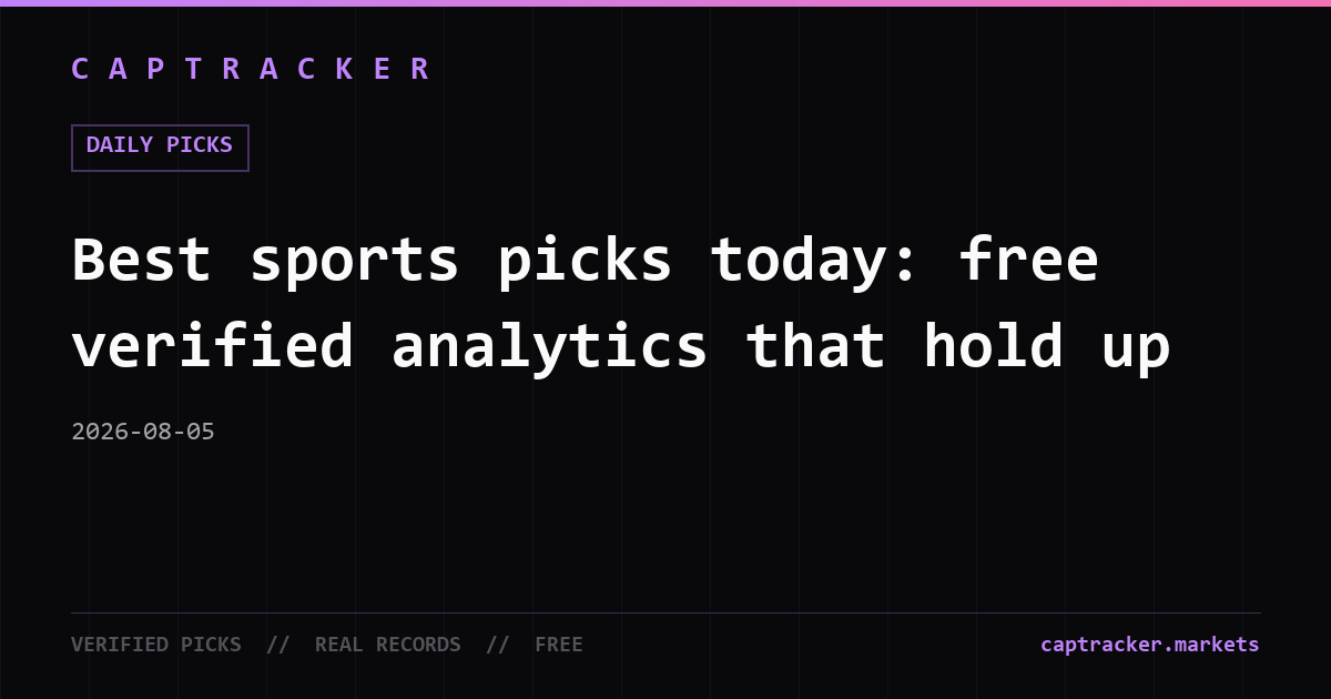 Best sports picks today: free verified analytics that hold up