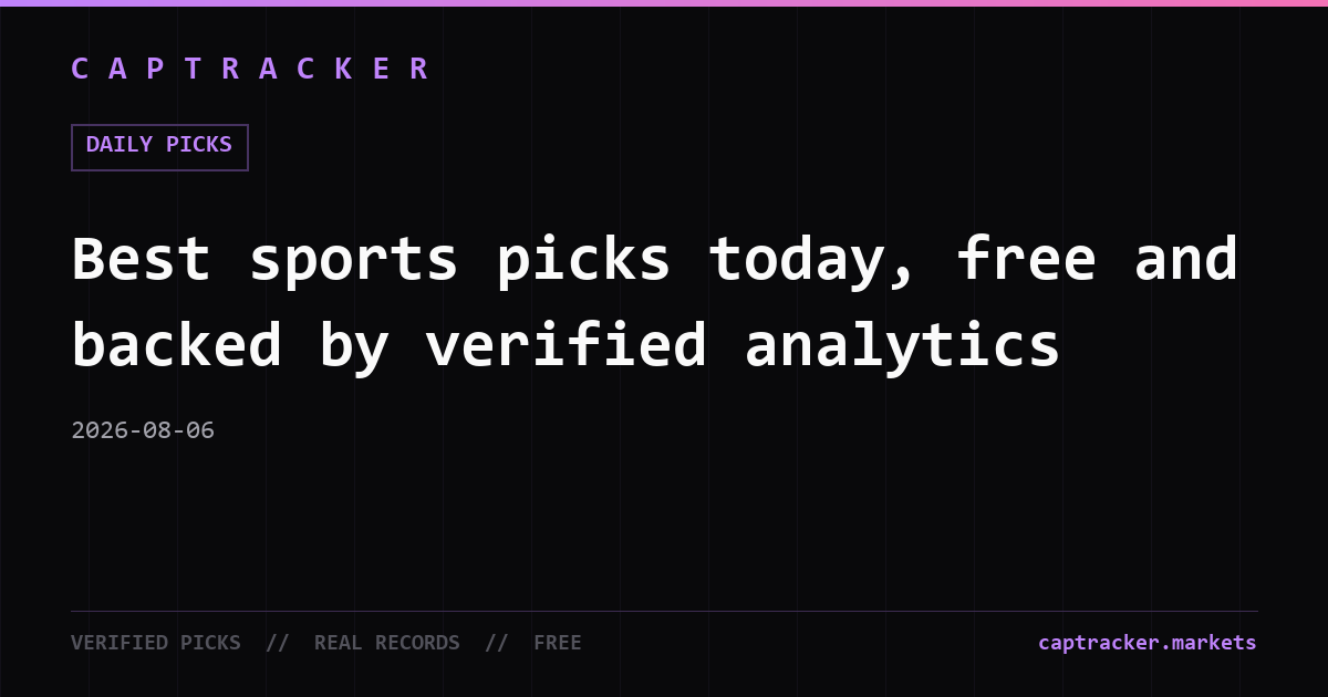 Best sports picks today, free and backed by verified analytics