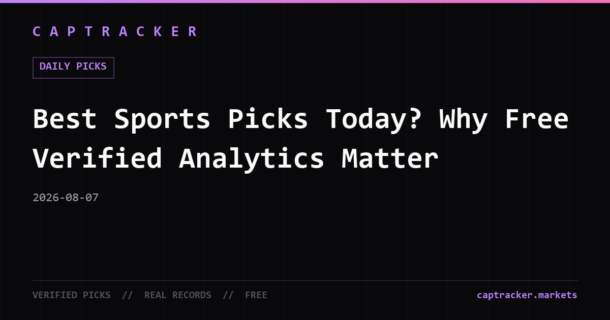 Best Sports Picks Today? Why Free Verified Analytics Matter