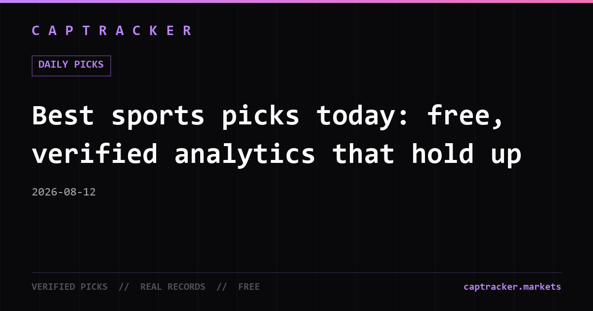 Best sports picks today: free, verified analytics that hold up