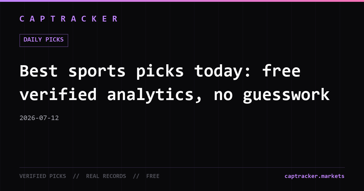 Best sports picks today: free verified analytics, no guesswork