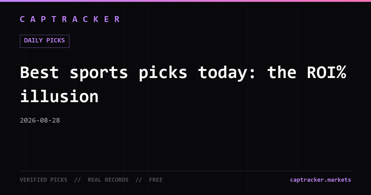 Best sports picks today: the ROI% illusion