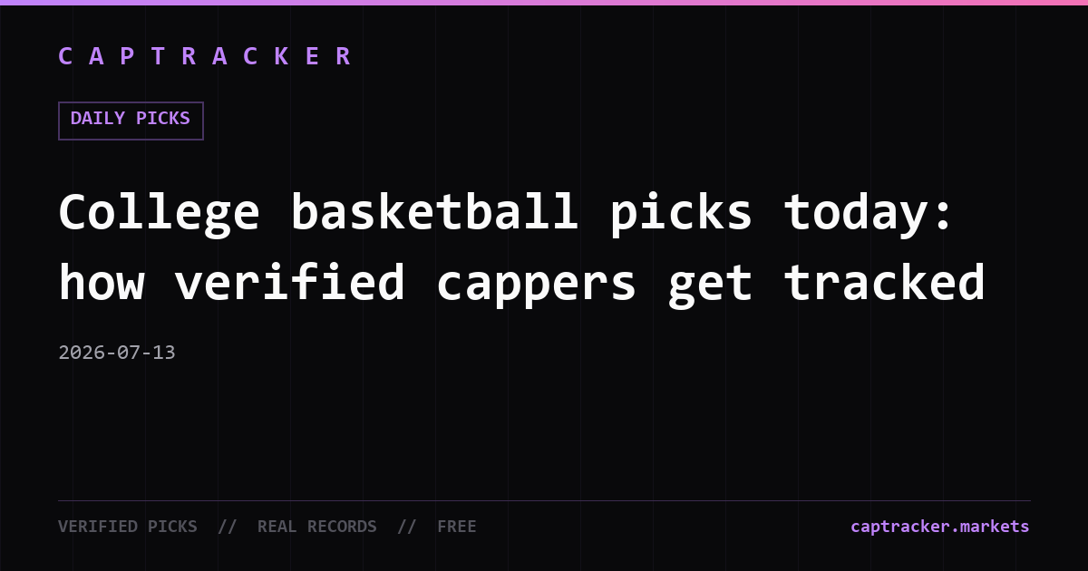College basketball picks today: how verified cappers get tracked