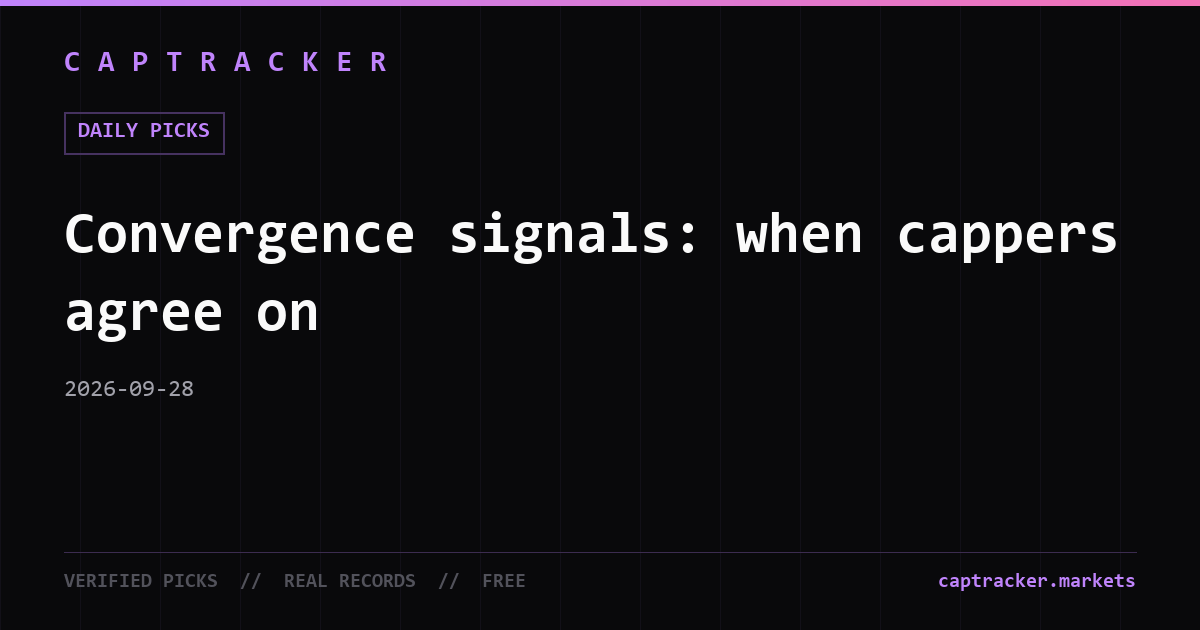 Convergence signals: when cappers agree on