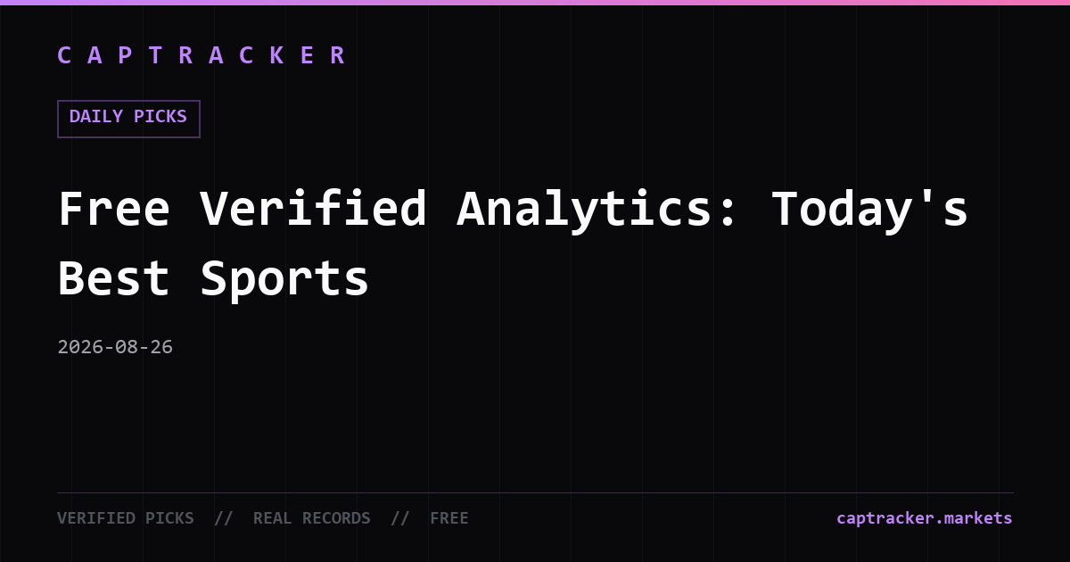 Free Verified Analytics: Today's Best Sports