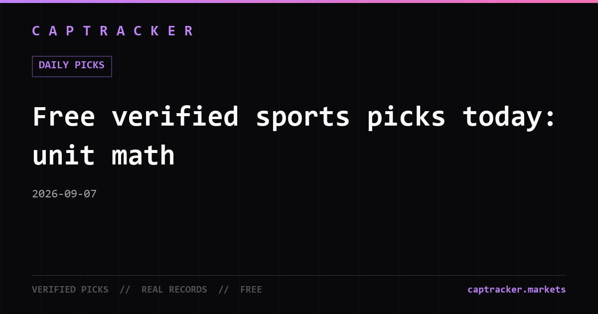 Free verified sports picks today: unit math