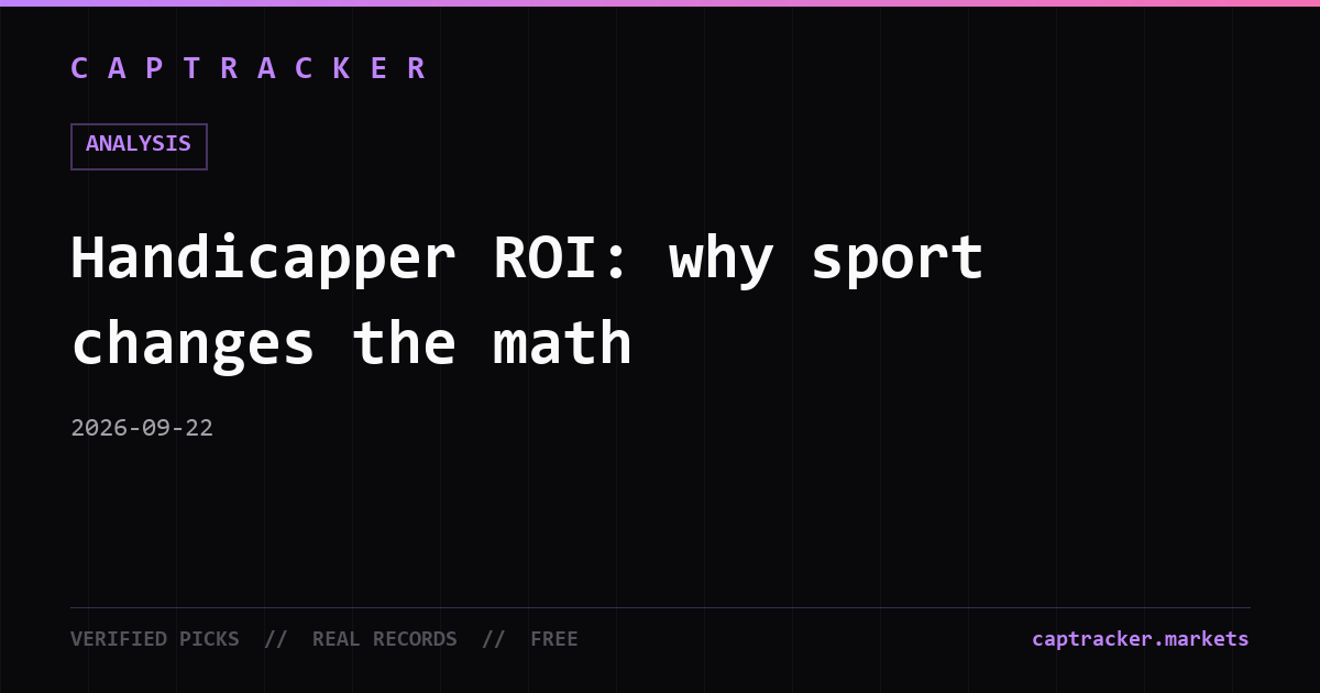 Handicapper ROI: why sport changes the math