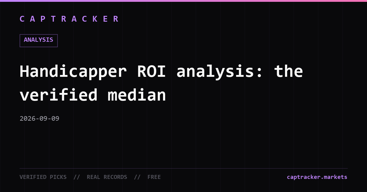 Handicapper ROI analysis: the verified median