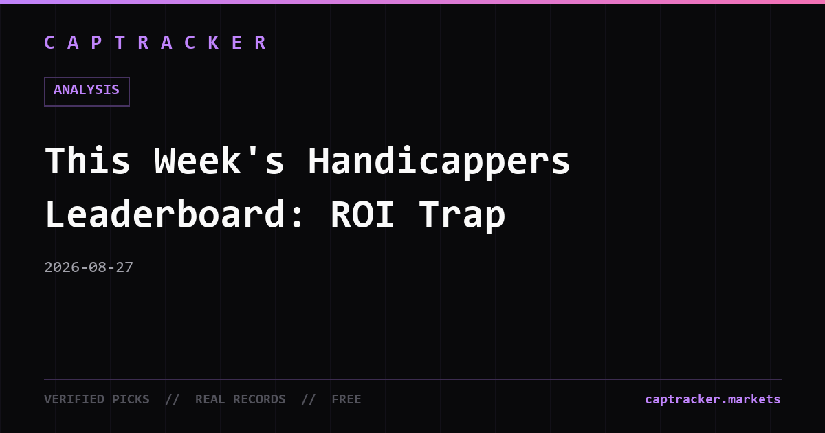 This Week's Handicappers Leaderboard: ROI Trap