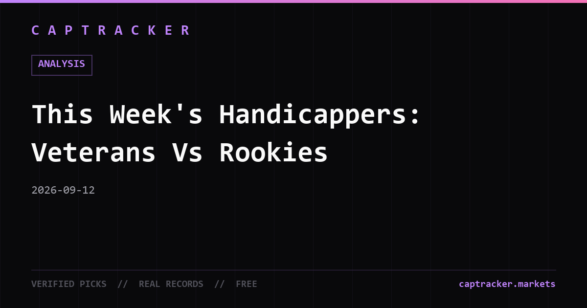 This Week's Handicappers: Veterans Vs Rookies
