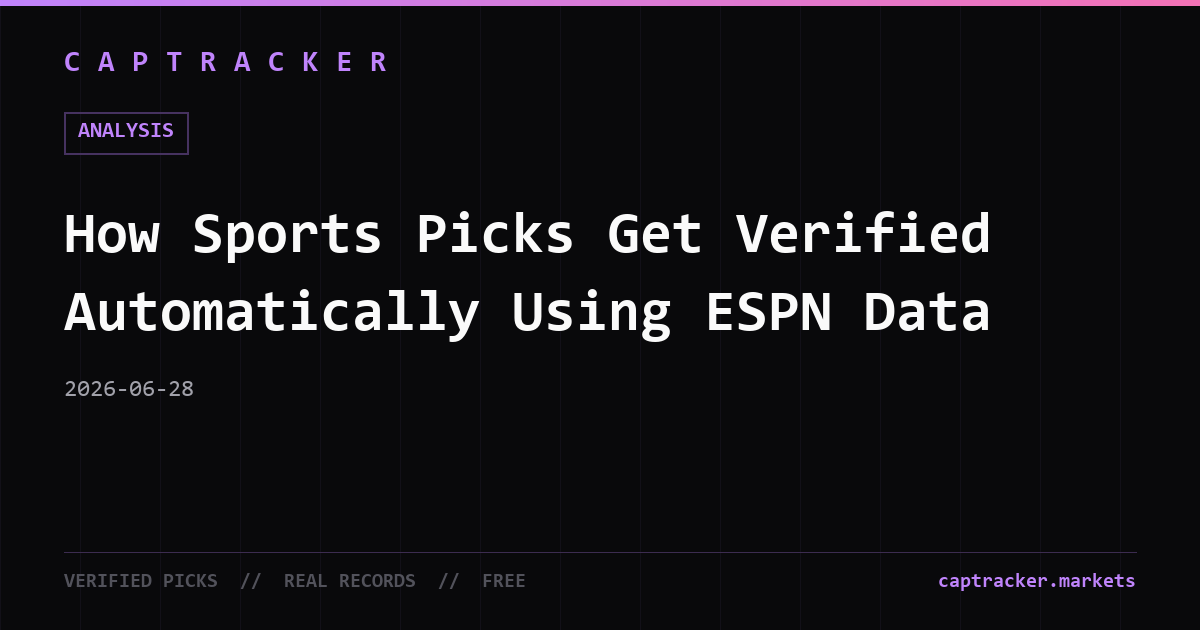 How Sports Picks Get Verified Automatically Using ESPN Data