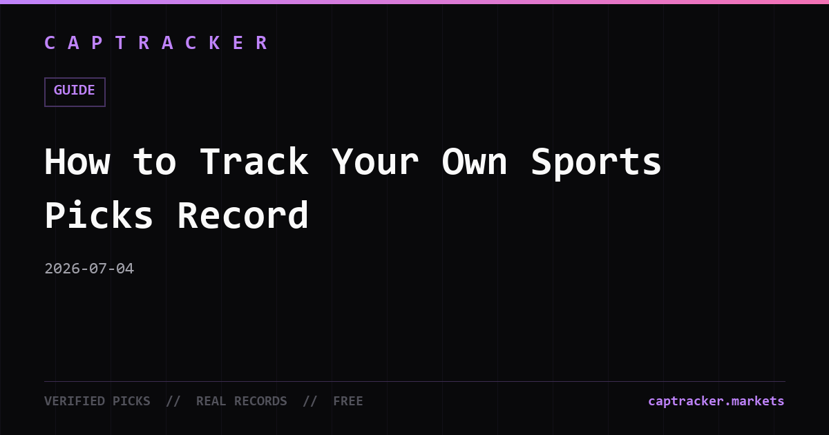 How to Track Your Own Sports Picks Record