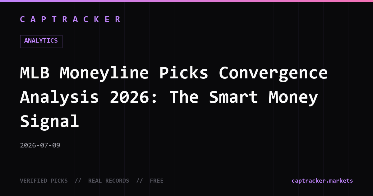 MLB Moneyline Picks Convergence Analysis 2026: The Smart Money Signal
