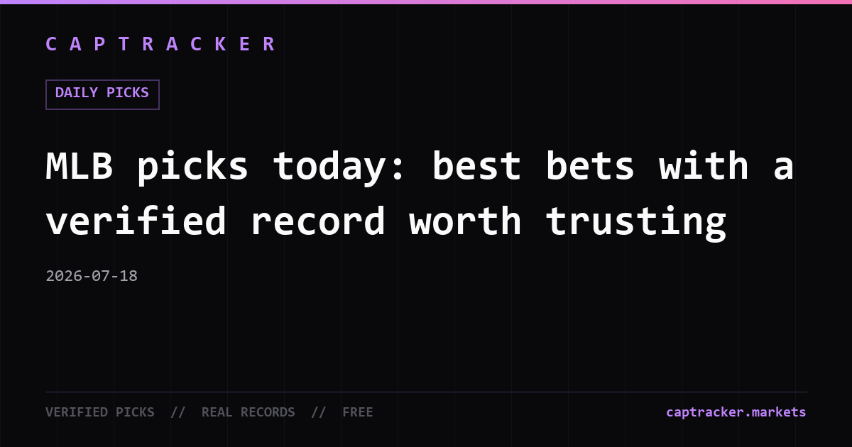 MLB picks today: best bets with a verified record worth trusting