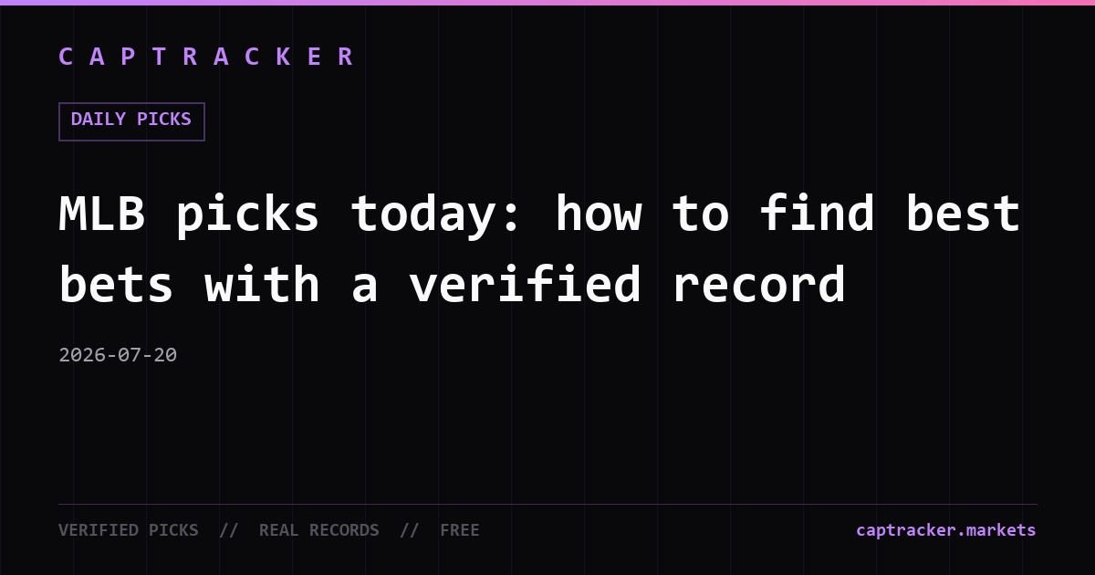 MLB picks today: how to find best bets with a verified record
