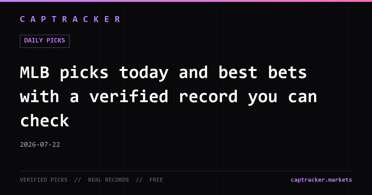 MLB picks today and best bets with a verified record you can check