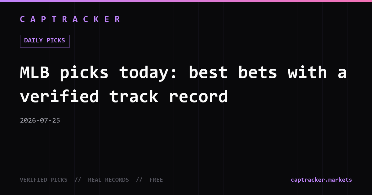 MLB picks today: best bets with a verified track record