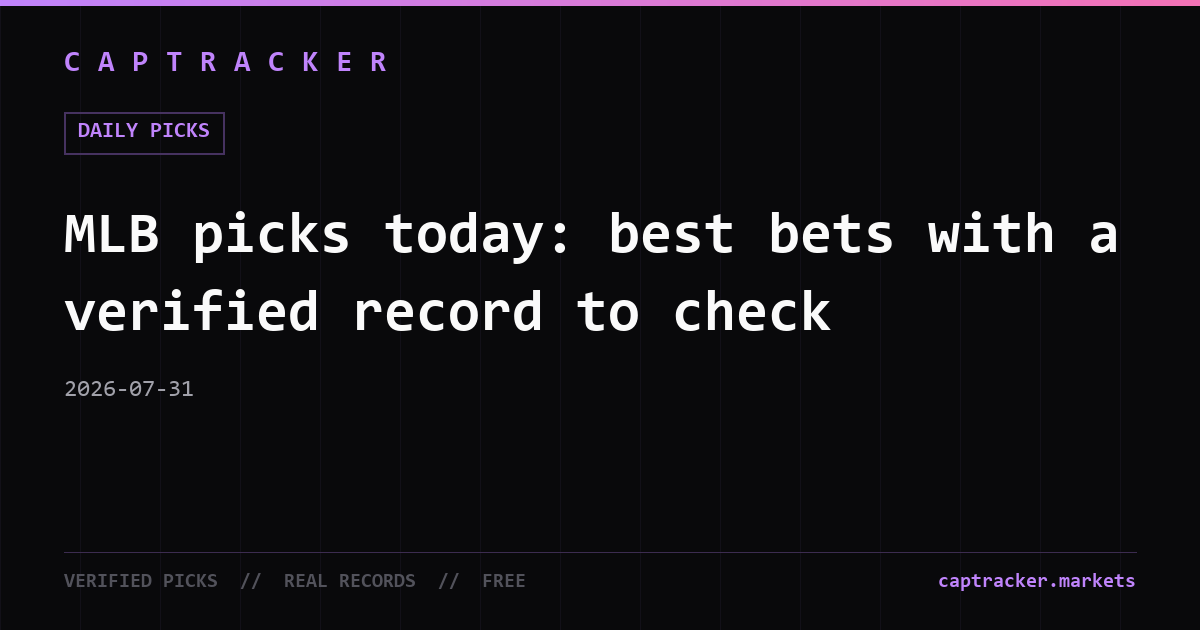 MLB picks today: best bets with a verified record to check