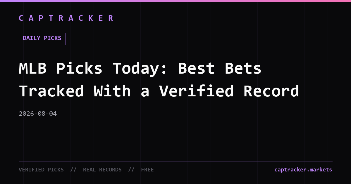 MLB Picks Today: Best Bets Tracked With a Verified Record