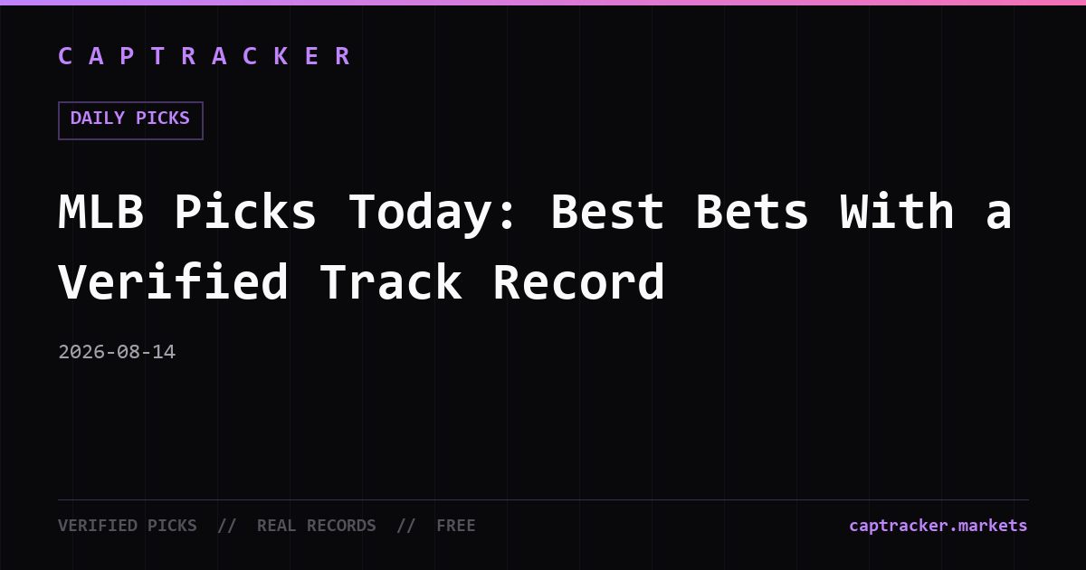 MLB Picks Today: Best Bets With a Verified Track Record