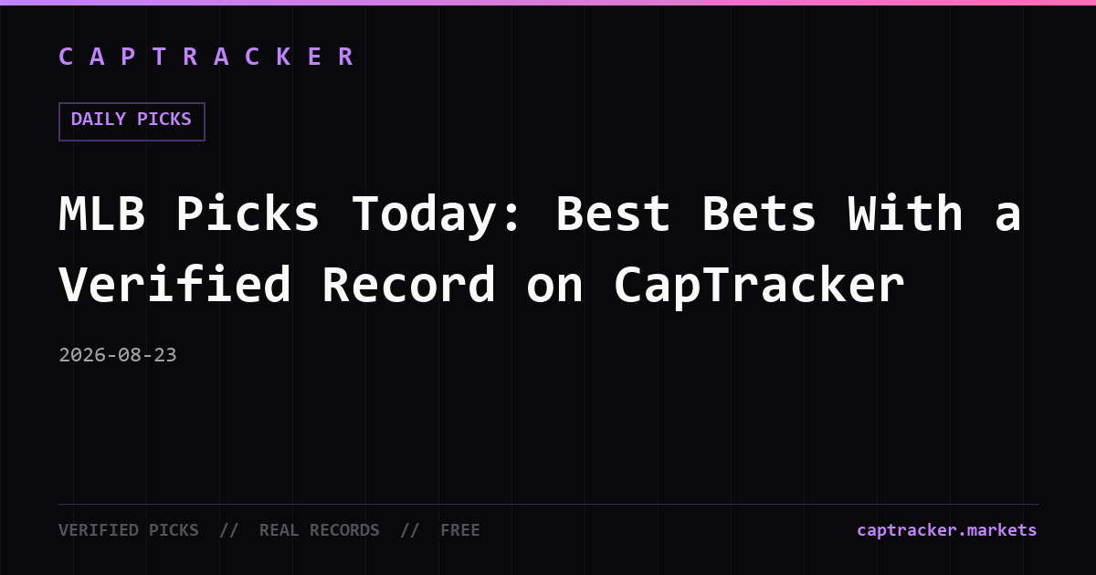 MLB Picks Today: Best Bets With a Verified Record on CapTracker
