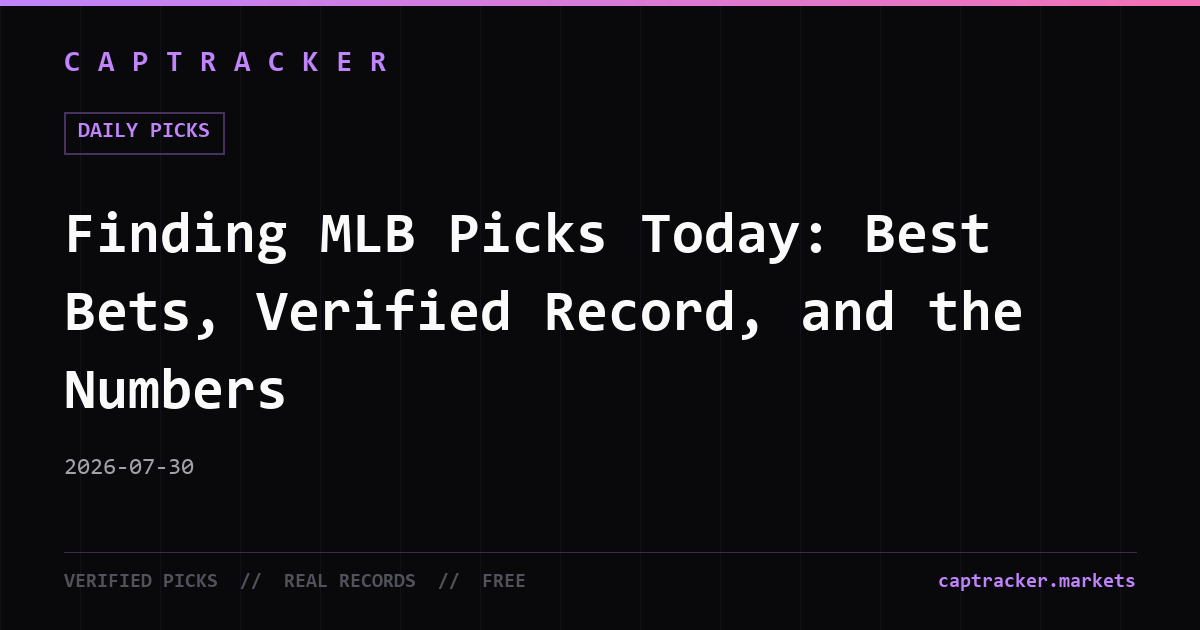 Finding MLB Picks Today: Best Bets, Verified Record, and the Numbers