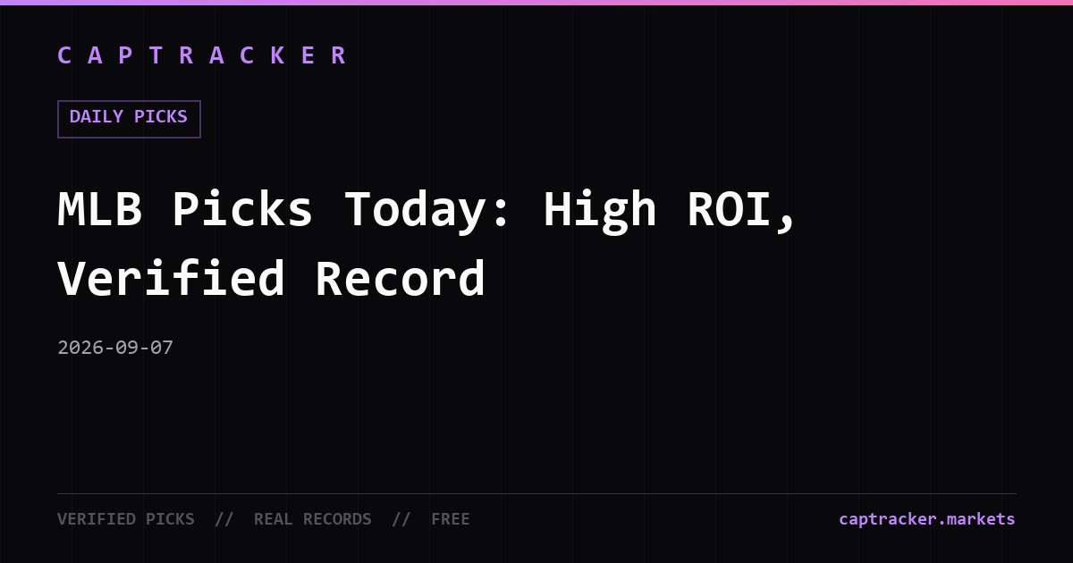 MLB Picks Today: High ROI, Verified Record