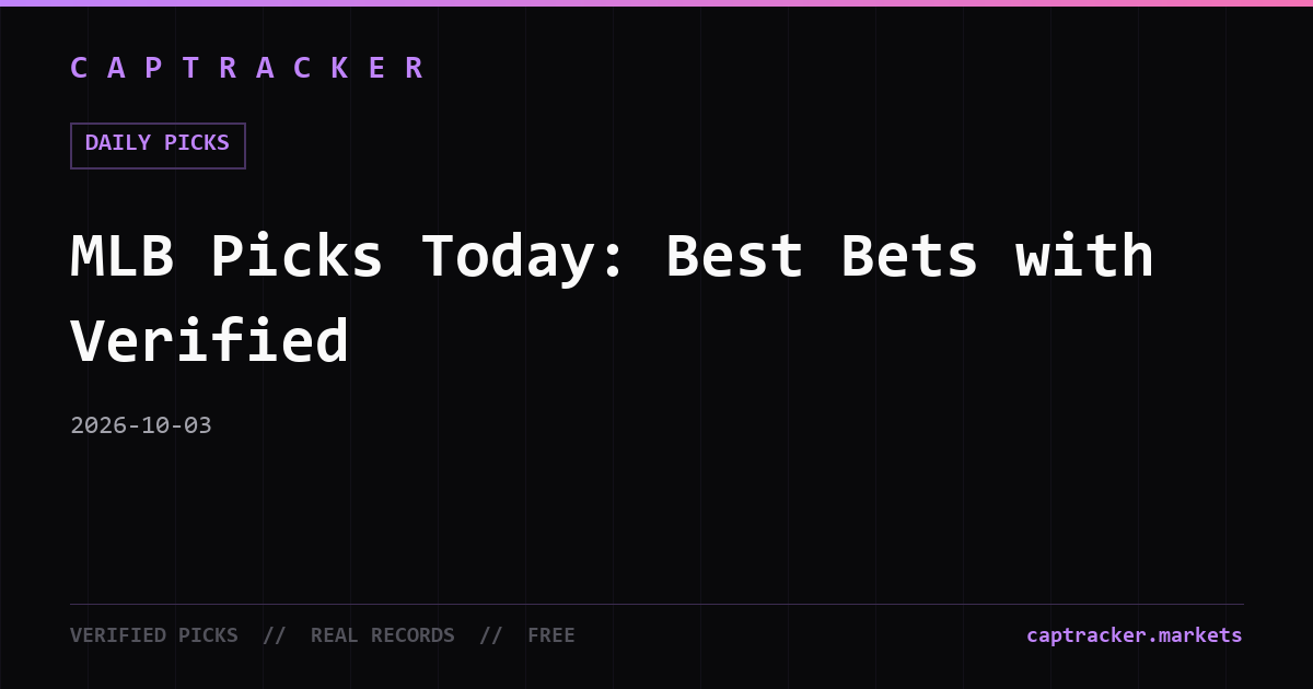 MLB Picks Today: Best Bets with Verified