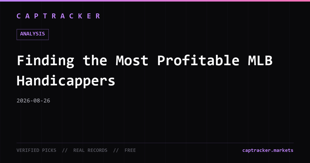 Finding the Most Profitable MLB Handicappers