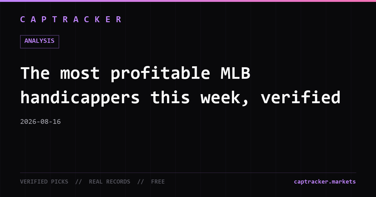The most profitable MLB handicappers this week, verified