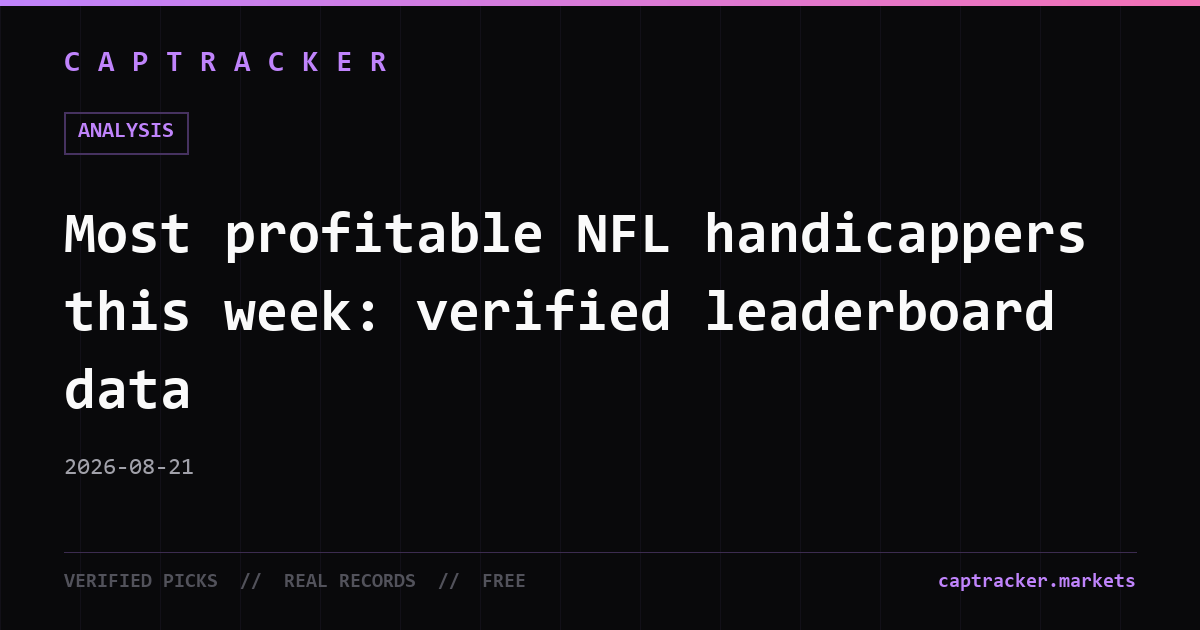 Most profitable NFL handicappers this week: verified leaderboard data