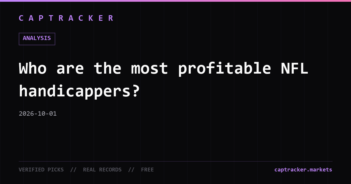 Who are the most profitable NFL handicappers?