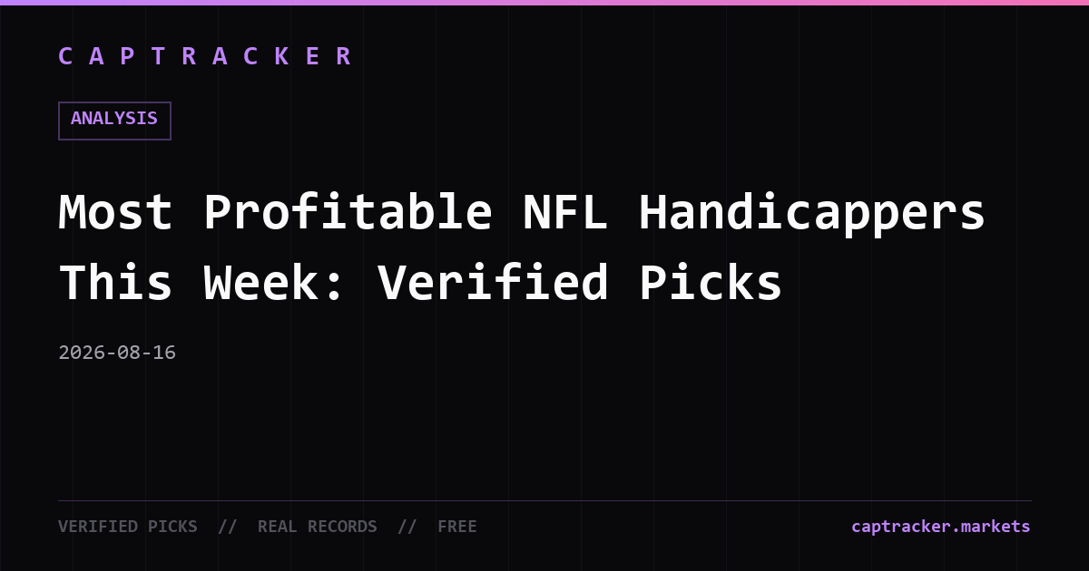 Most Profitable NFL Handicappers This Week: Verified Picks