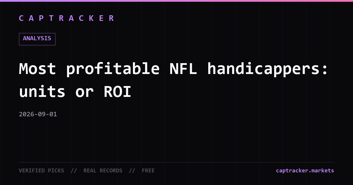 Most profitable NFL handicappers: units or ROI