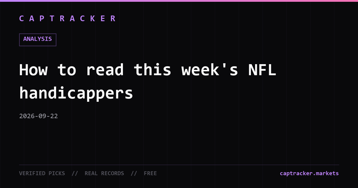 How to read this week's NFL handicappers