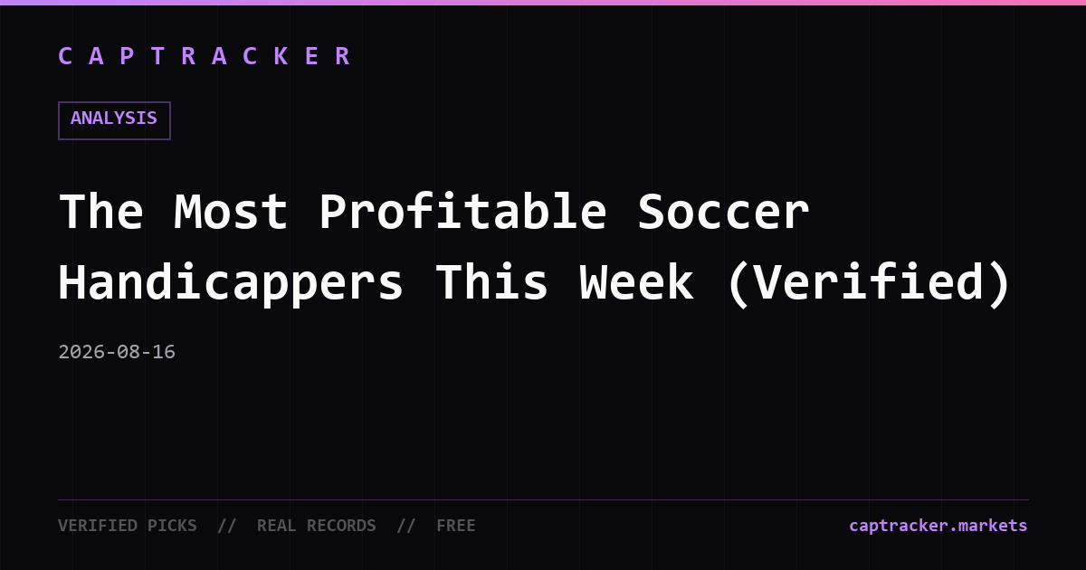 The Most Profitable Soccer Handicappers This Week (Verified)