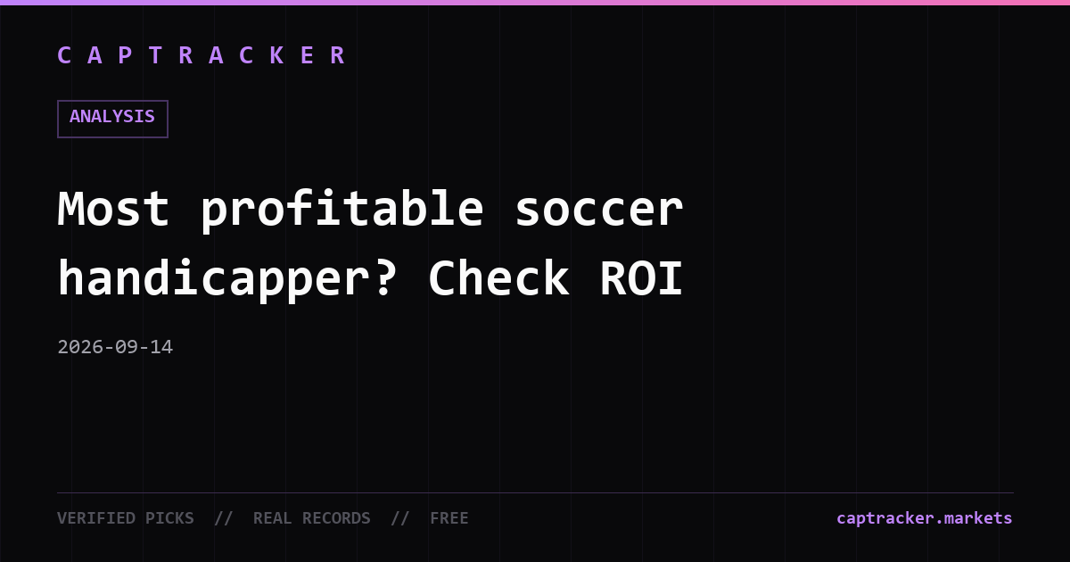 Most profitable soccer handicapper? Check ROI