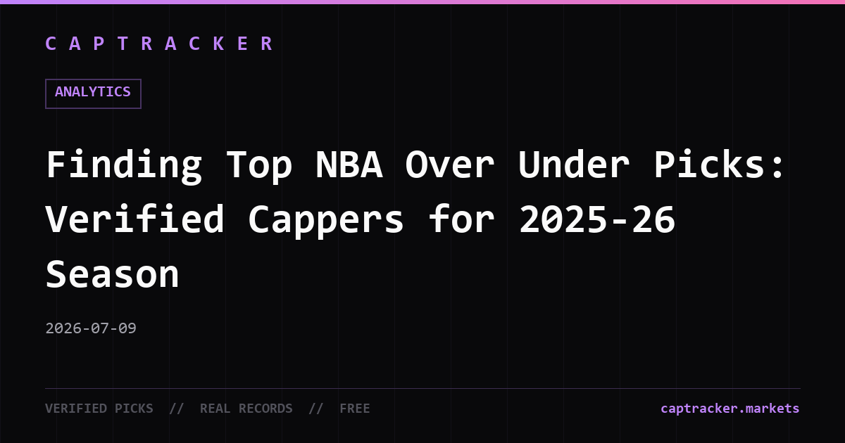 Finding Top NBA Over Under Picks: Verified Cappers for 2025-26 Season